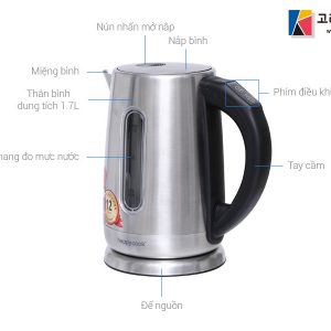 binh sieu toc inox dien tu 1.7L