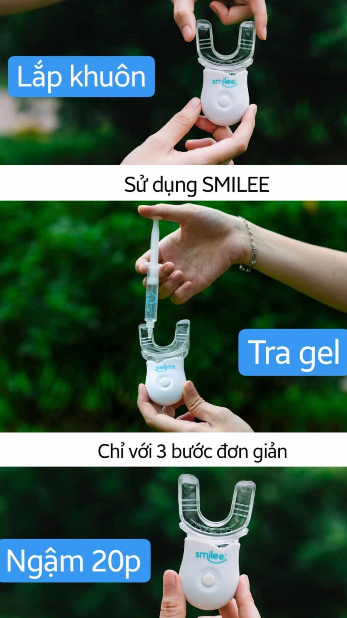 3 Buoc Su Dung Bo Kit Trang Rang Smilee 1