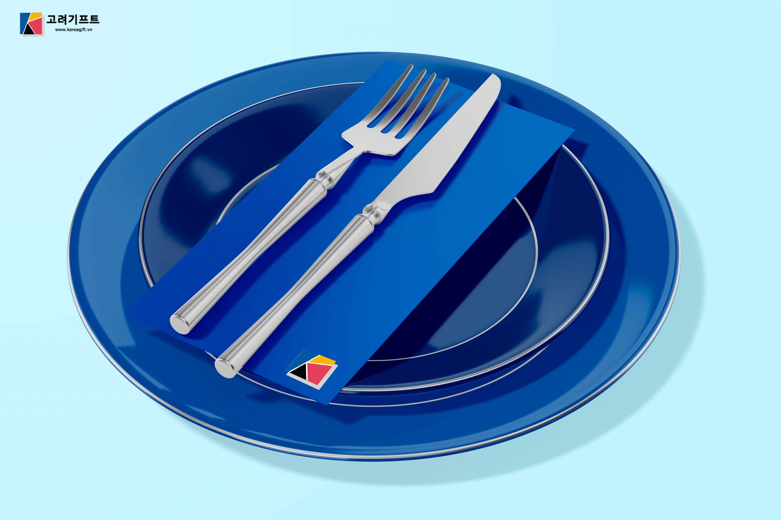 Ceramic Flat Plates Set Mockup