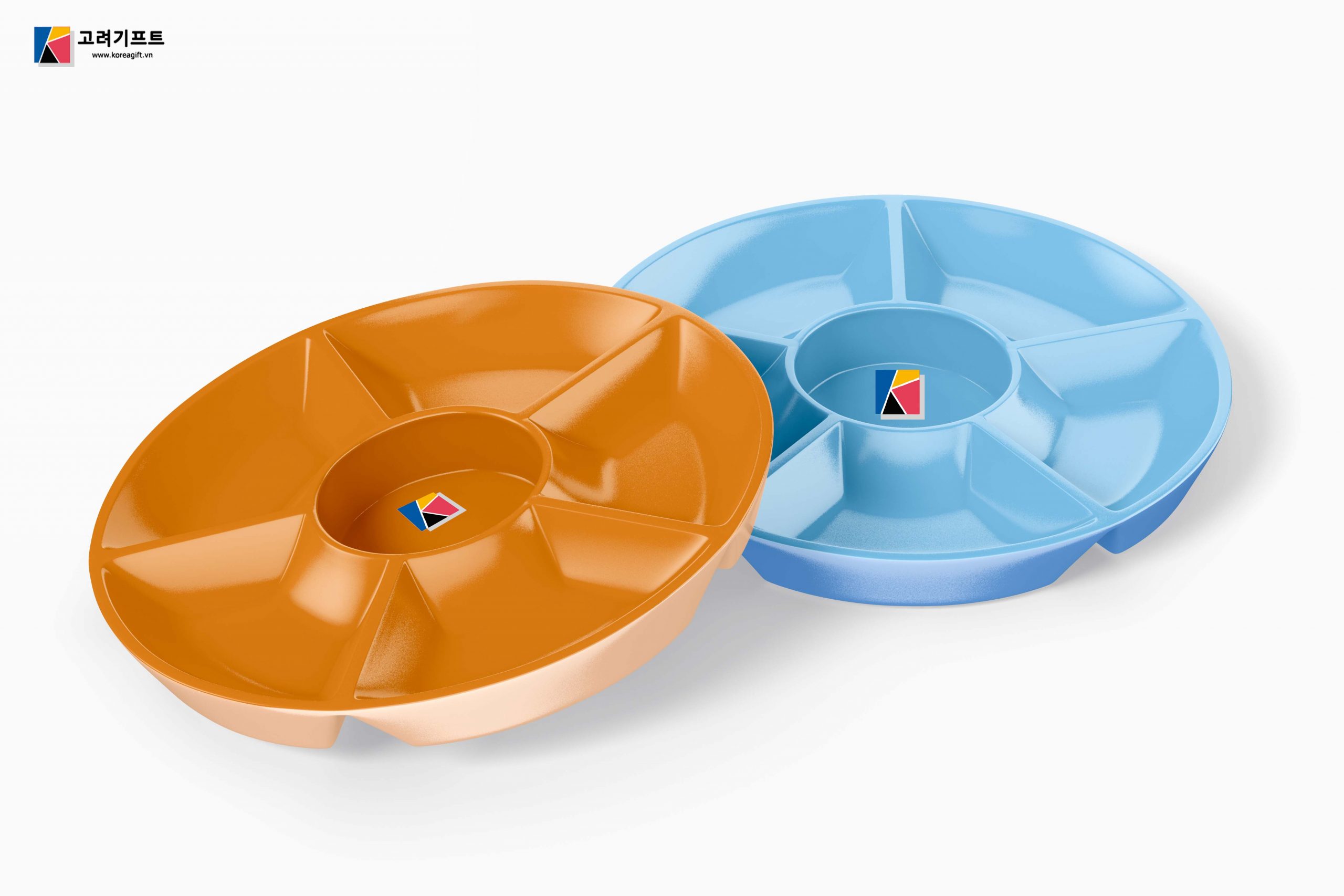 Compartment Round Tray Mockup Top View