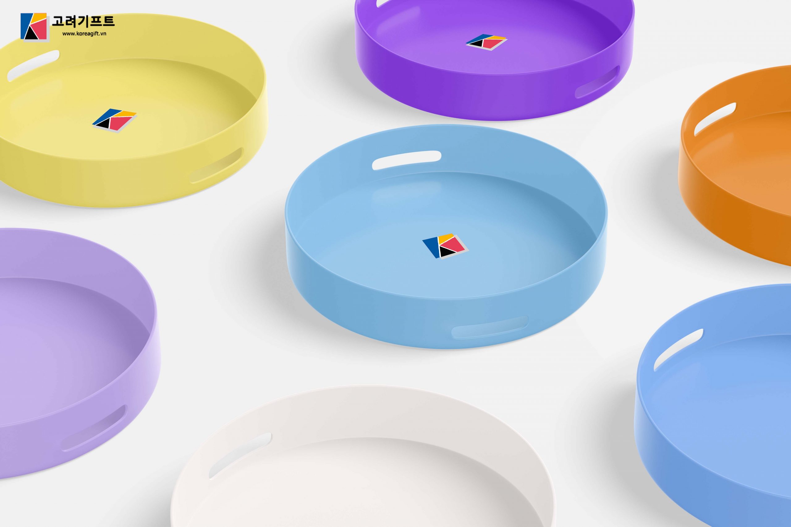 Round Decorative Trays Mockup